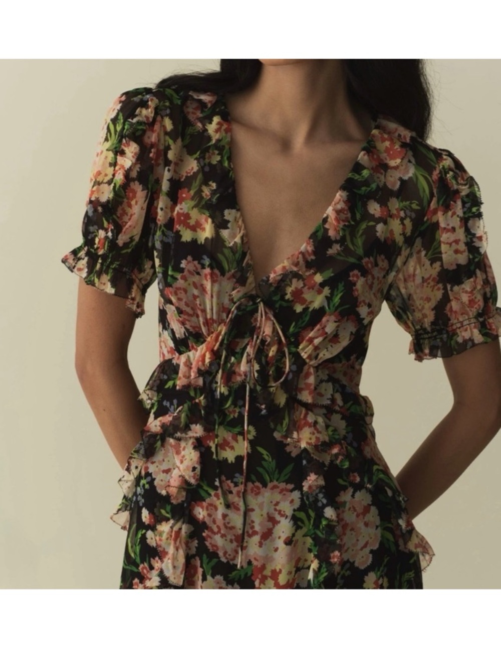 Doen Elisabeth Black Floral Maxi Dress - Picture 2 of 10